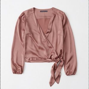 NWT, Abercrombie & Fitch Satin Tie-Waist Blouse, S